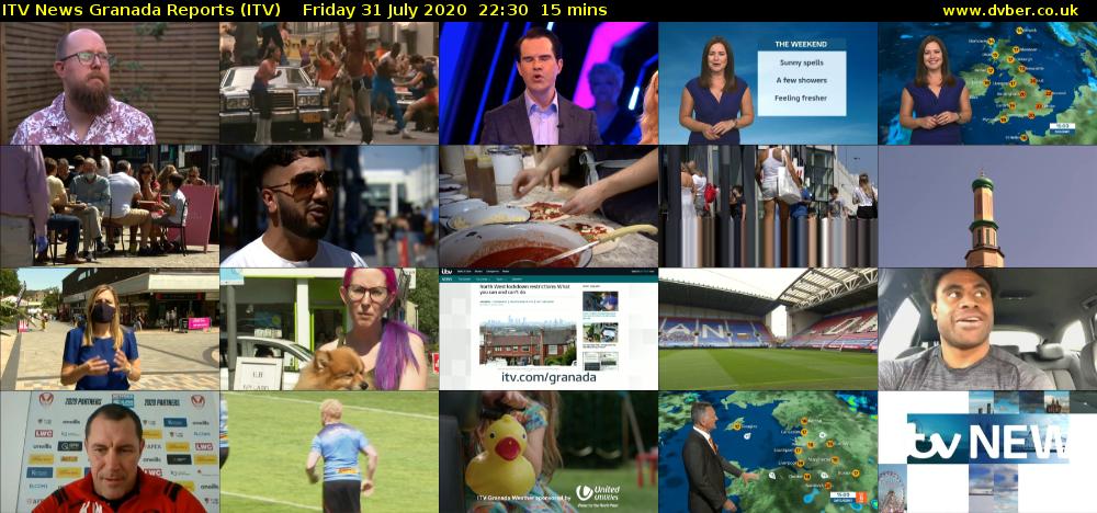 ITV News Granada Reports (ITV) Friday 31 July 2020 22:30 - 22:45