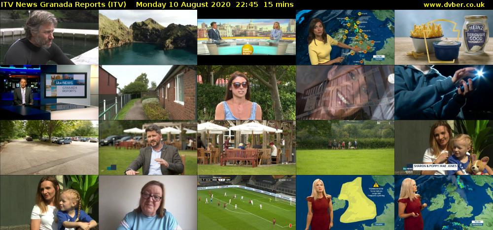 ITV News Granada Reports (ITV) Monday 10 August 2020 22:45 - 23:00