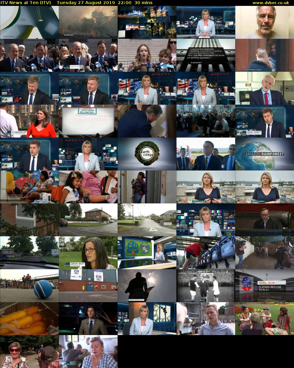 ITV News at Ten (ITV) Tuesday 27 August 2019 22:00 - 22:30
