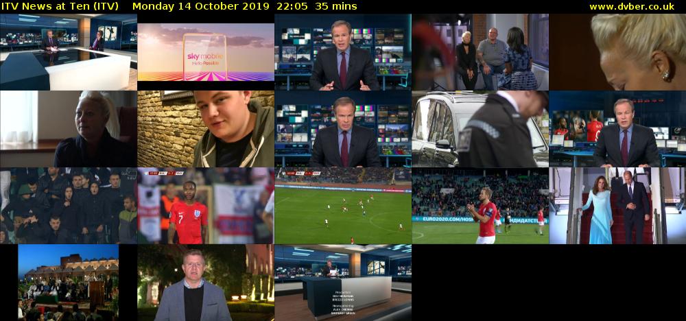 ITV News at Ten (ITV) Monday 14 October 2019 22:05 - 22:40
