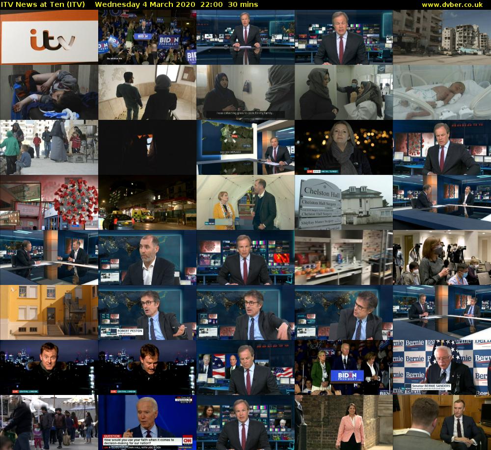 ITV News at Ten (ITV) Wednesday 4 March 2020 22:00 - 22:30