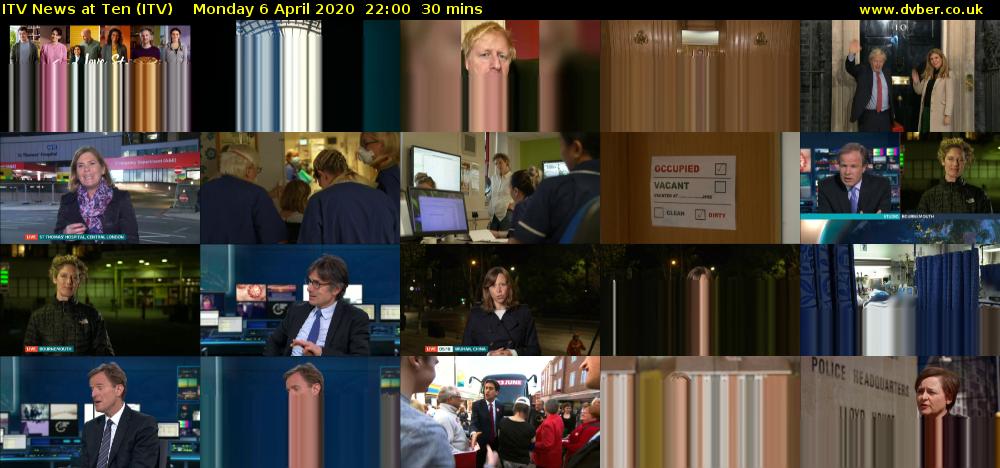 ITV News at Ten (ITV) Monday 6 April 2020 22:00 - 22:30