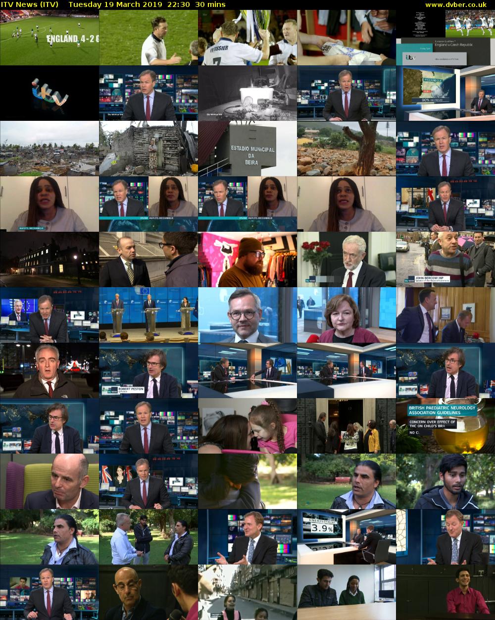 ITV News (ITV) Tuesday 19 March 2019 22:30 - 23:00