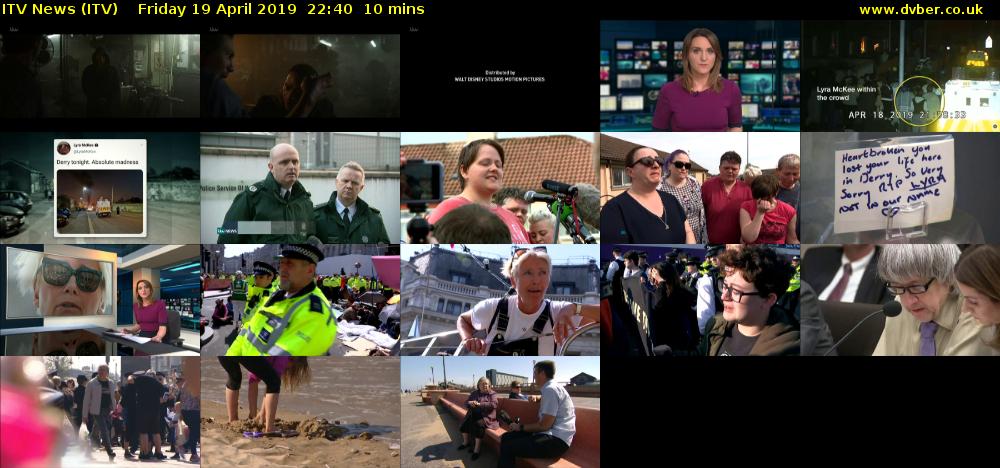 ITV News (ITV) Friday 19 April 2019 22:40 - 22:50