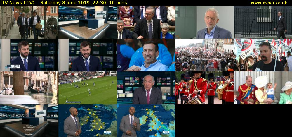 ITV News (ITV) Saturday 8 June 2019 22:30 - 22:40