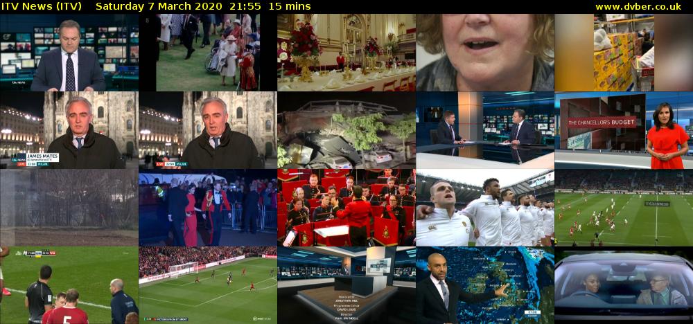 ITV News (ITV) Saturday 7 March 2020 21:55 - 22:10