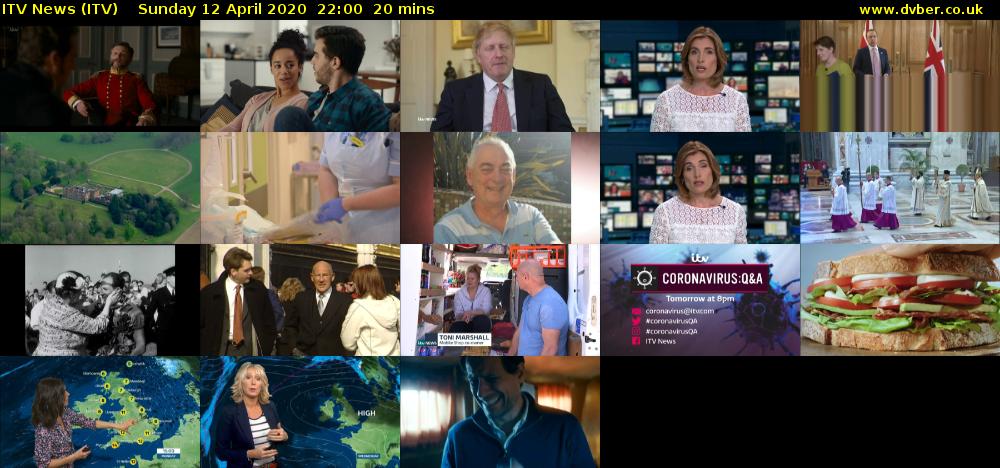 ITV News (ITV) Sunday 12 April 2020 22:00 - 22:20