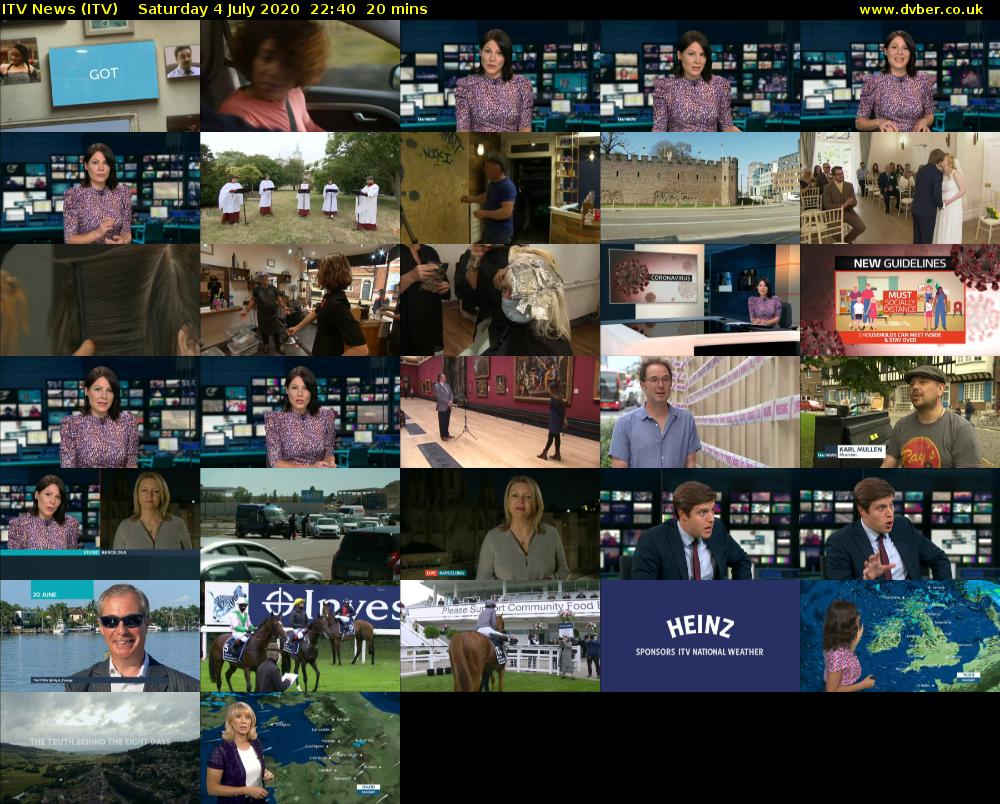 ITV News (ITV) Saturday 4 July 2020 22:40 - 23:00
