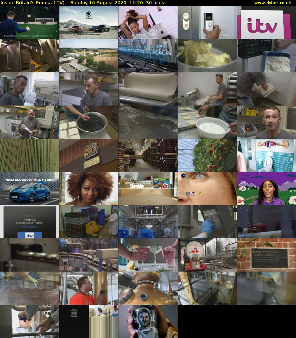 Inside Britain's Food... (ITV) Sunday 16 August 2020 11:20 - 11:50