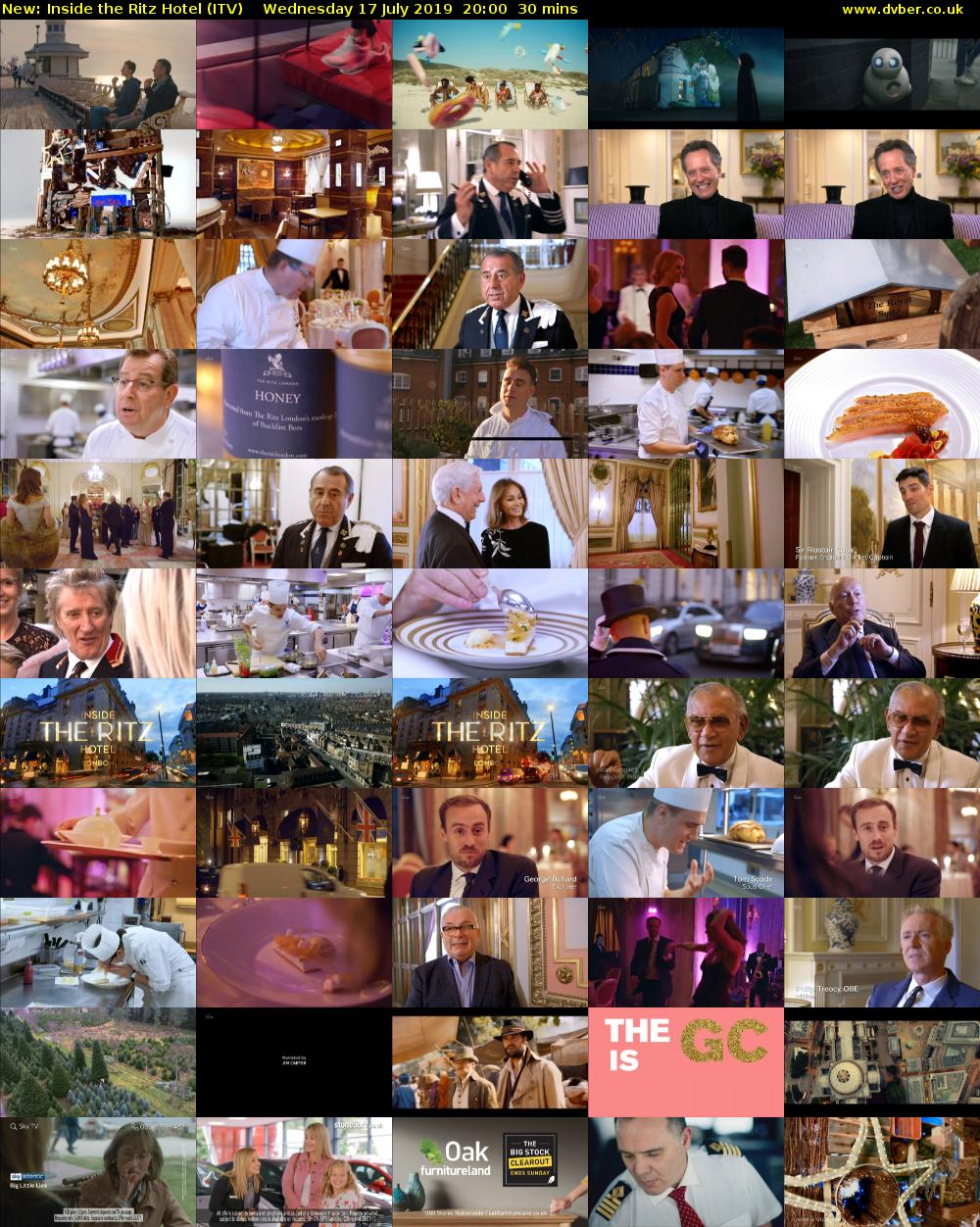 Inside the Ritz Hotel (ITV) Wednesday 17 July 2019 20:00 - 20:30