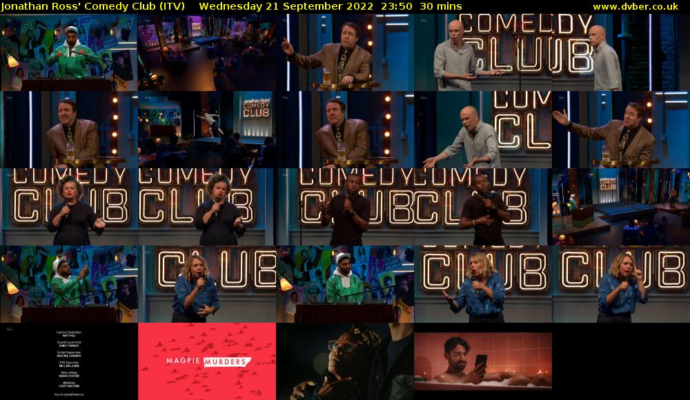 Jonathan Ross' Comedy Club (ITV) Wednesday 21 September 2022 23:50 - 00:20
