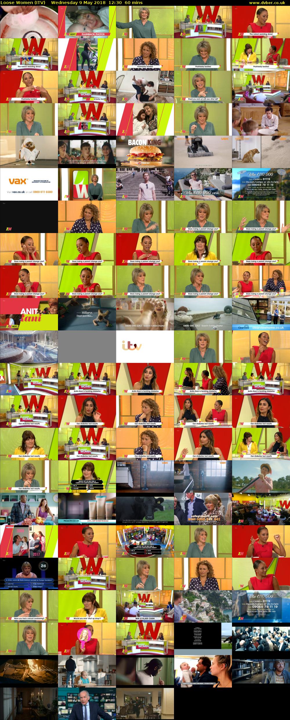 Loose Women (ITV) Wednesday 9 May 2018 12:30 - 13:30