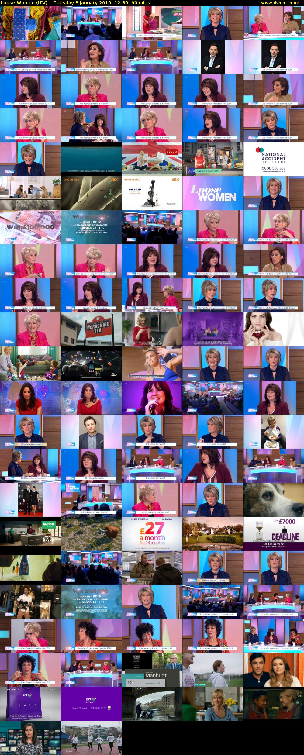 Loose Women (ITV) Tuesday 8 January 2019 12:30 - 13:30