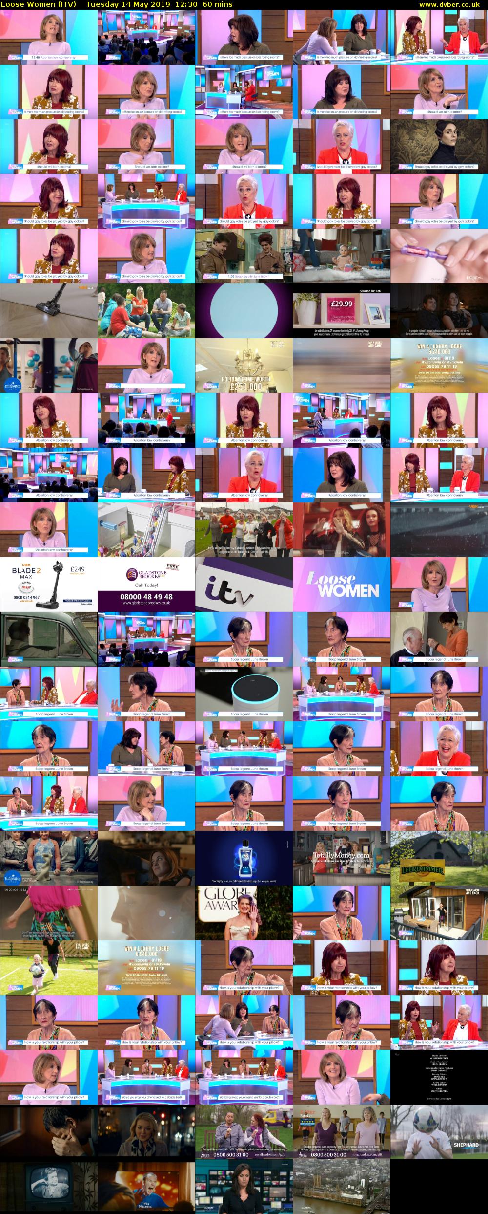 Loose Women (ITV) Tuesday 14 May 2019 12:30 - 13:30