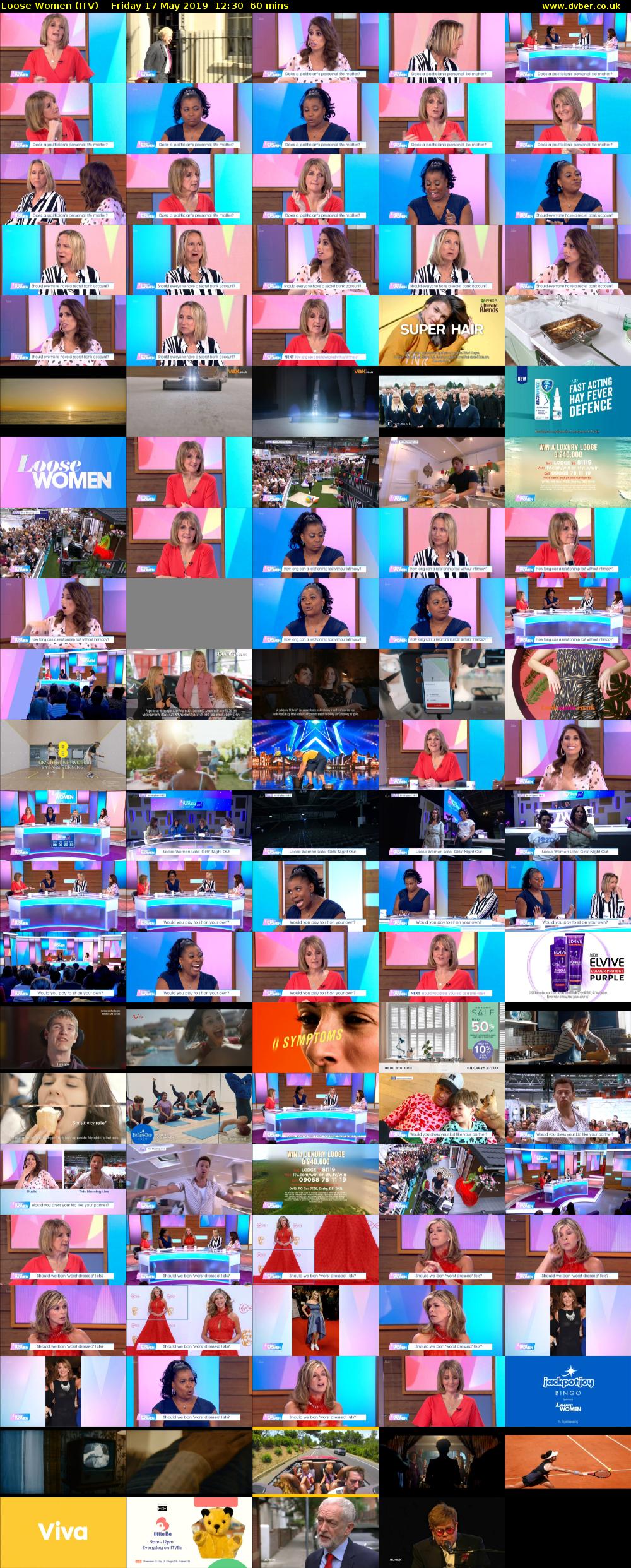 Loose Women (ITV) Friday 17 May 2019 12:30 - 13:30