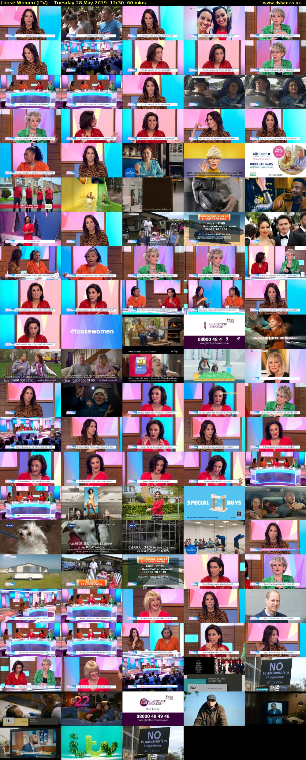 Loose Women (ITV) Tuesday 28 May 2019 12:30 - 13:30
