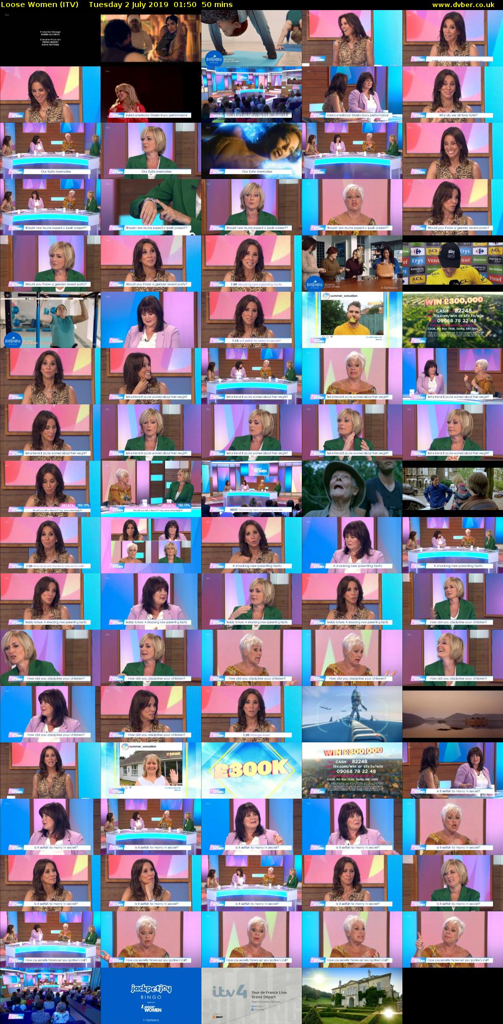 Loose Women (ITV) Tuesday 2 July 2019 01:50 - 02:40