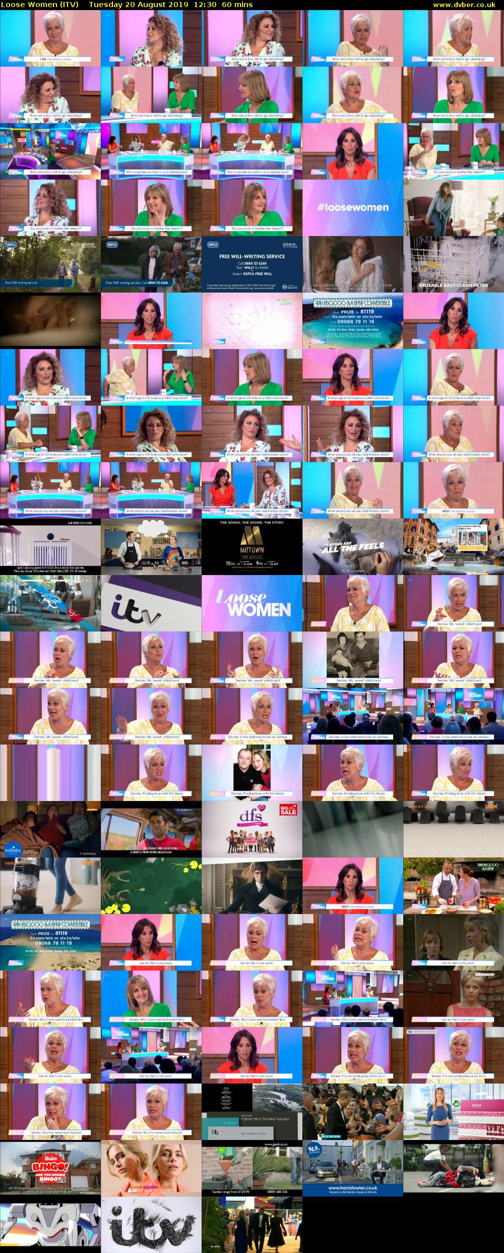 Loose Women (ITV) Tuesday 20 August 2019 12:30 - 13:30