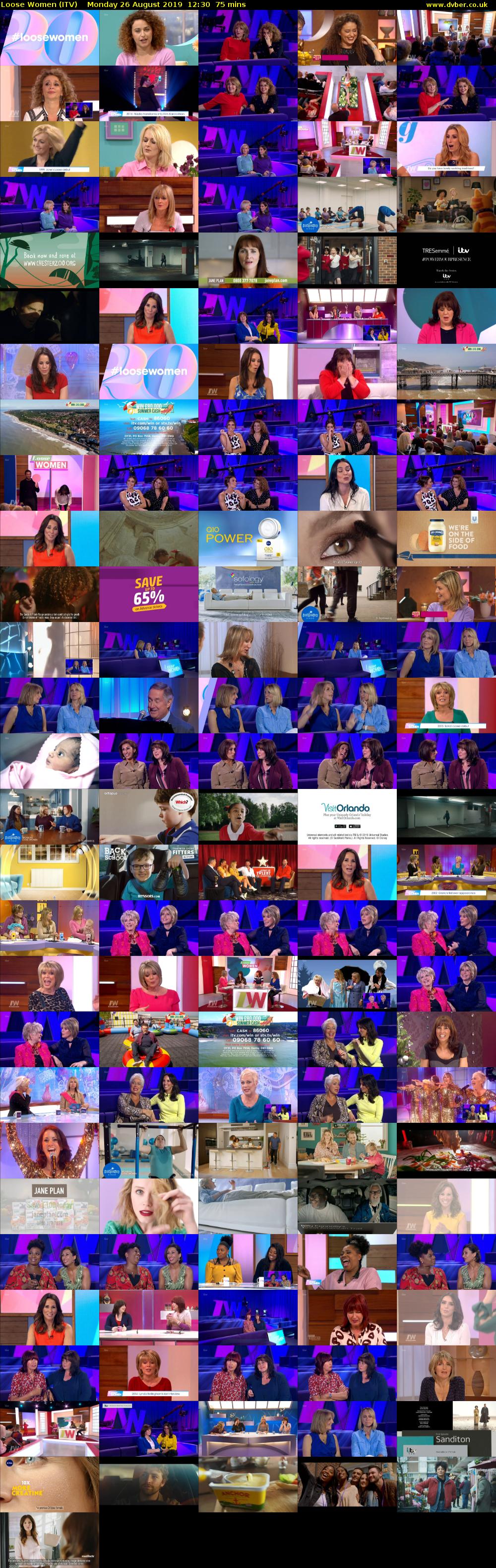 Loose Women (ITV) Monday 26 August 2019 12:30 - 13:45
