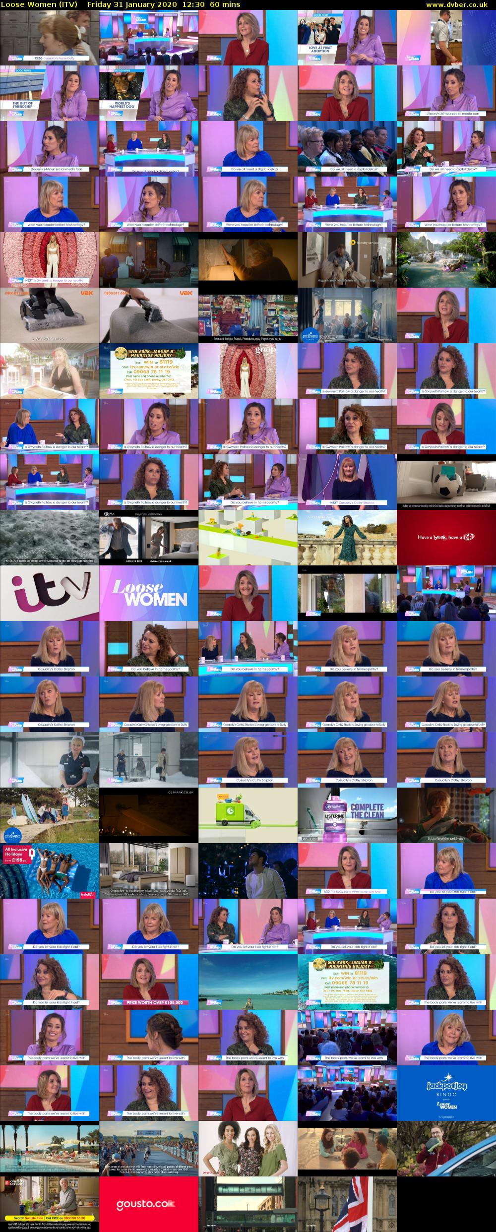 Loose Women (ITV) Friday 31 January 2020 12:30 - 13:30