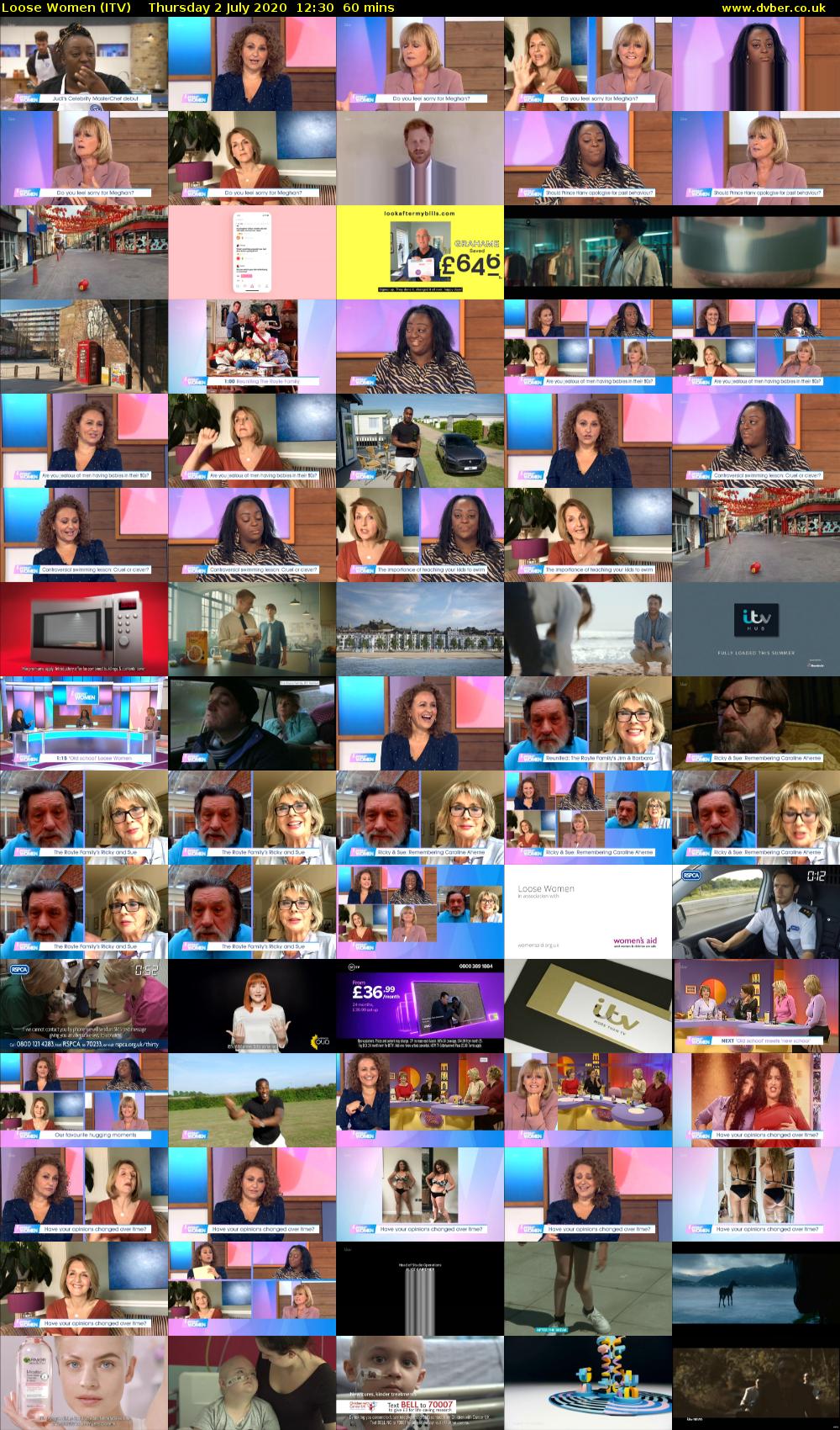 Loose Women (ITV) Thursday 2 July 2020 12:30 - 13:30
