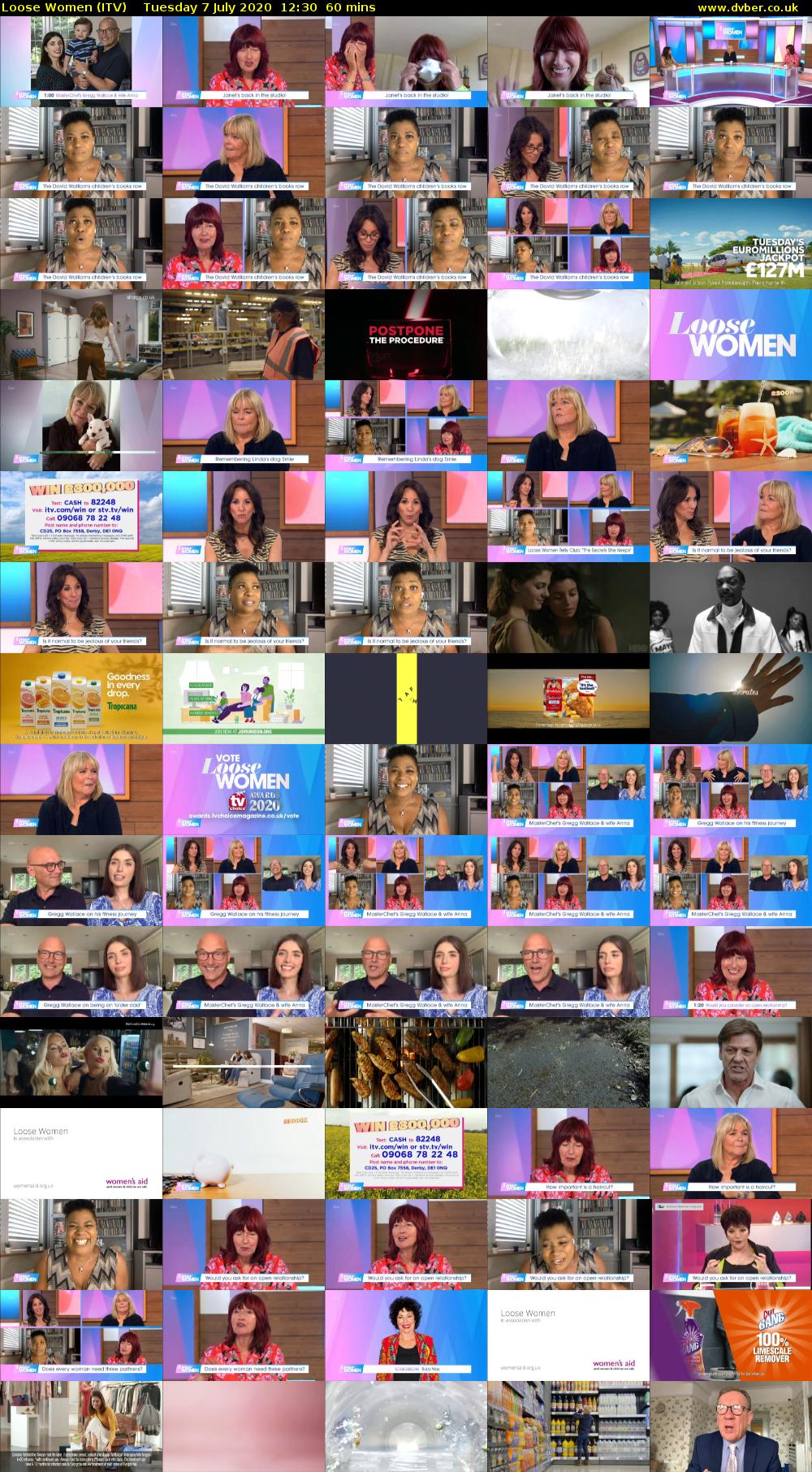 Loose Women (ITV) Tuesday 7 July 2020 12:30 - 13:30