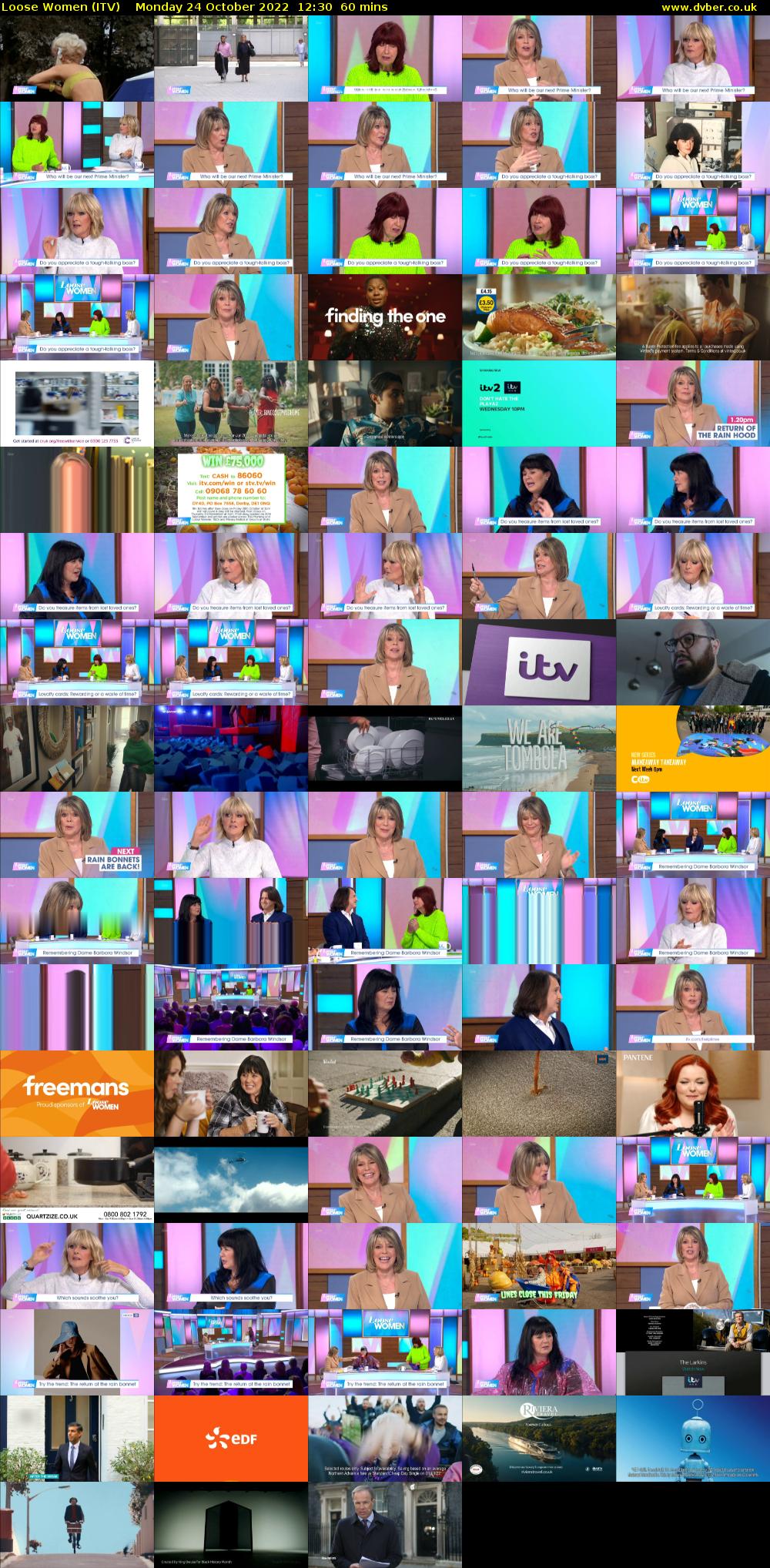 Loose Women (ITV) Monday 24 October 2022 12:30 - 13:30