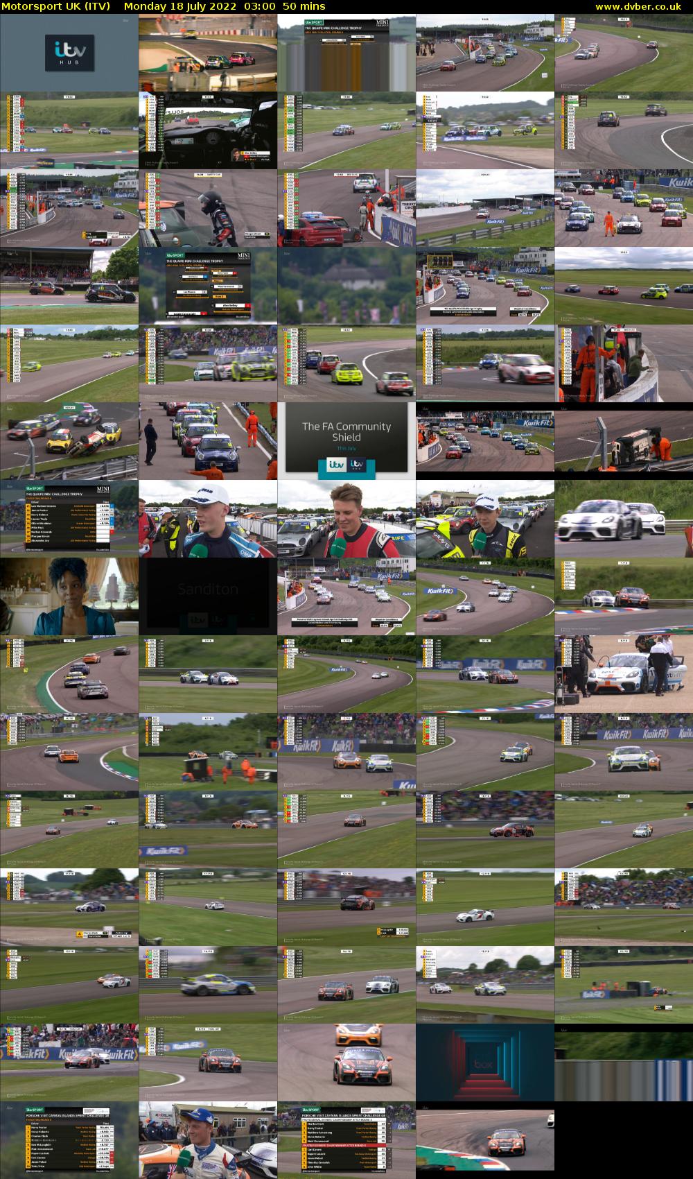 Motorsport UK (ITV) Monday 18 July 2022 03:00 - 03:50