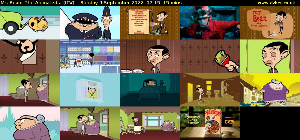 Mr. Bean: The Animated... (ITV) Sunday 4 September 2022 07:15 - 07:30