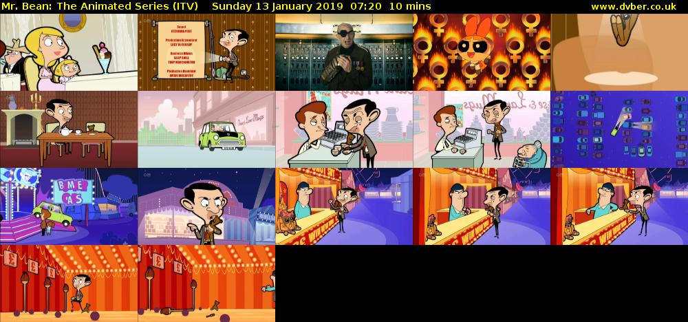 Mr. Bean: The Animated Series (ITV) Sunday 13 January 2019 07:20 - 07:30