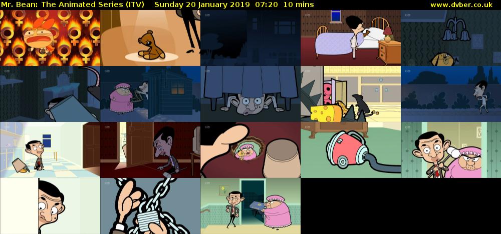 Mr. Bean: The Animated Series (ITV) Sunday 20 January 2019 07:20 - 07:30