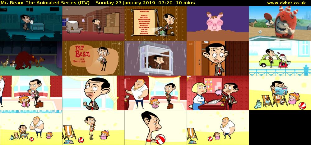 Mr. Bean: The Animated Series (ITV) Sunday 27 January 2019 07:20 - 07:30