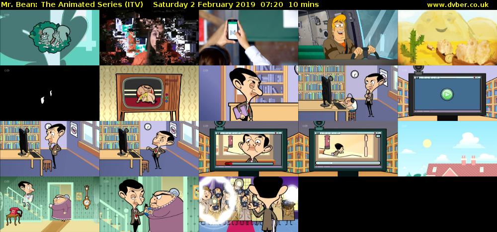 Mr. Bean: The Animated Series (ITV) Saturday 2 February 2019 07:20 - 07:30