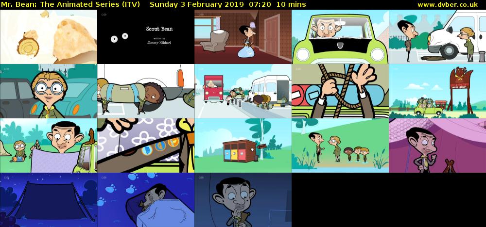 Mr. Bean: The Animated Series (ITV) Sunday 3 February 2019 07:20 - 07:30