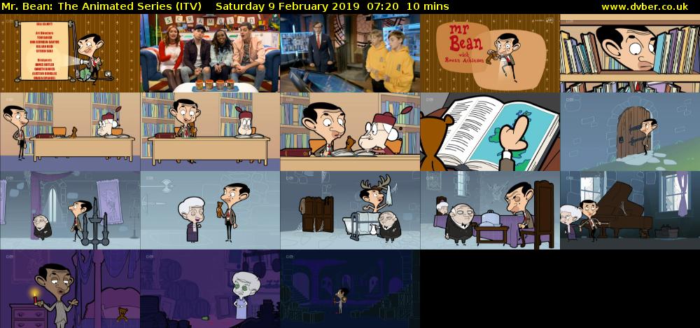 Mr. Bean: The Animated Series (ITV) Saturday 9 February 2019 07:20 - 07:30