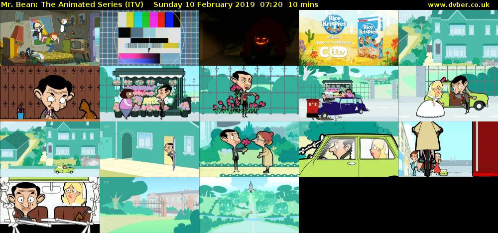 Mr. Bean: The Animated Series (ITV) Sunday 10 February 2019 07:20 - 07:30