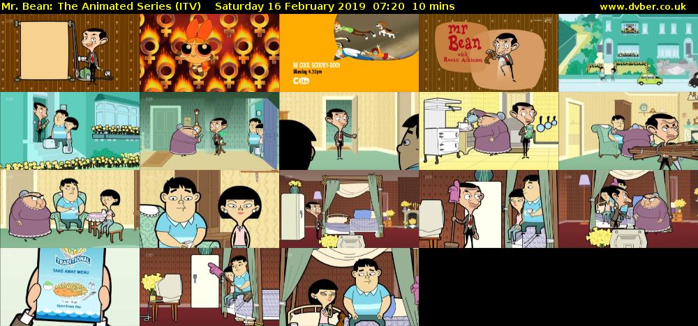 Mr. Bean: The Animated Series (ITV) Saturday 16 February 2019 07:20 - 07:30
