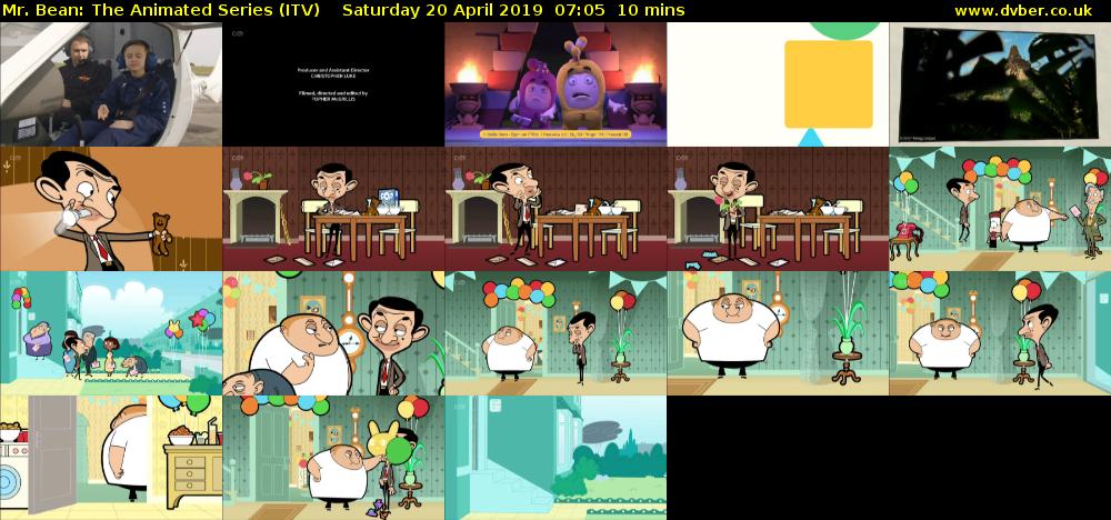 Mr. Bean: The Animated Series (ITV) Saturday 20 April 2019 07:05 - 07:15