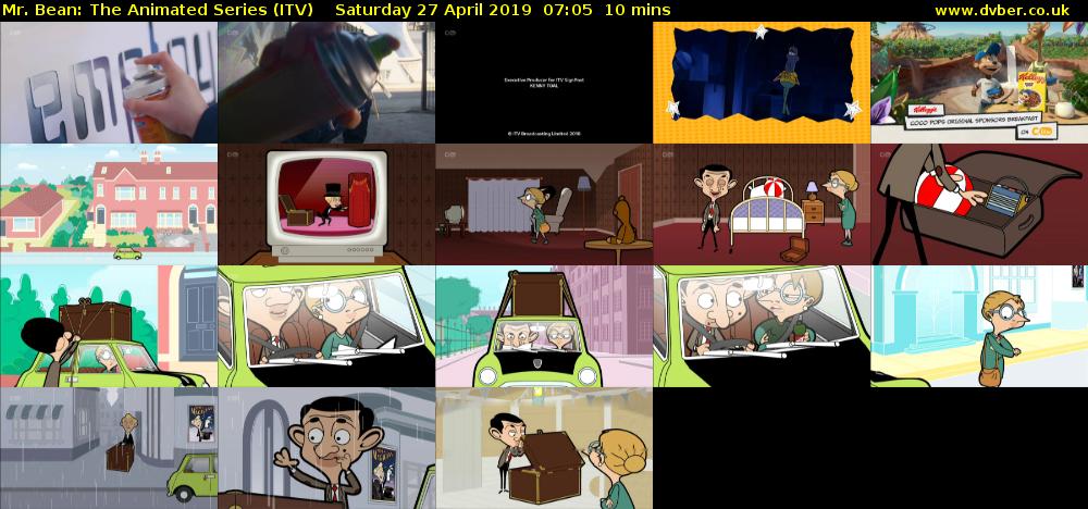 Mr. Bean: The Animated Series (ITV) Saturday 27 April 2019 07:05 - 07:15