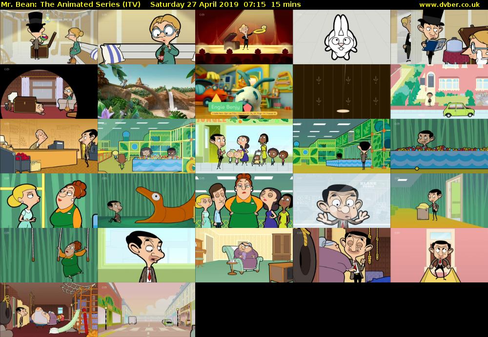 Mr. Bean: The Animated Series (ITV) Saturday 27 April 2019 07:15 - 07:30
