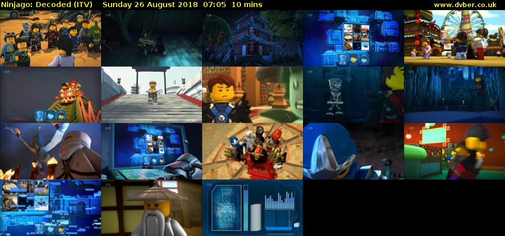 Ninjago: Decoded (ITV) Sunday 26 August 2018 07:05 - 07:15