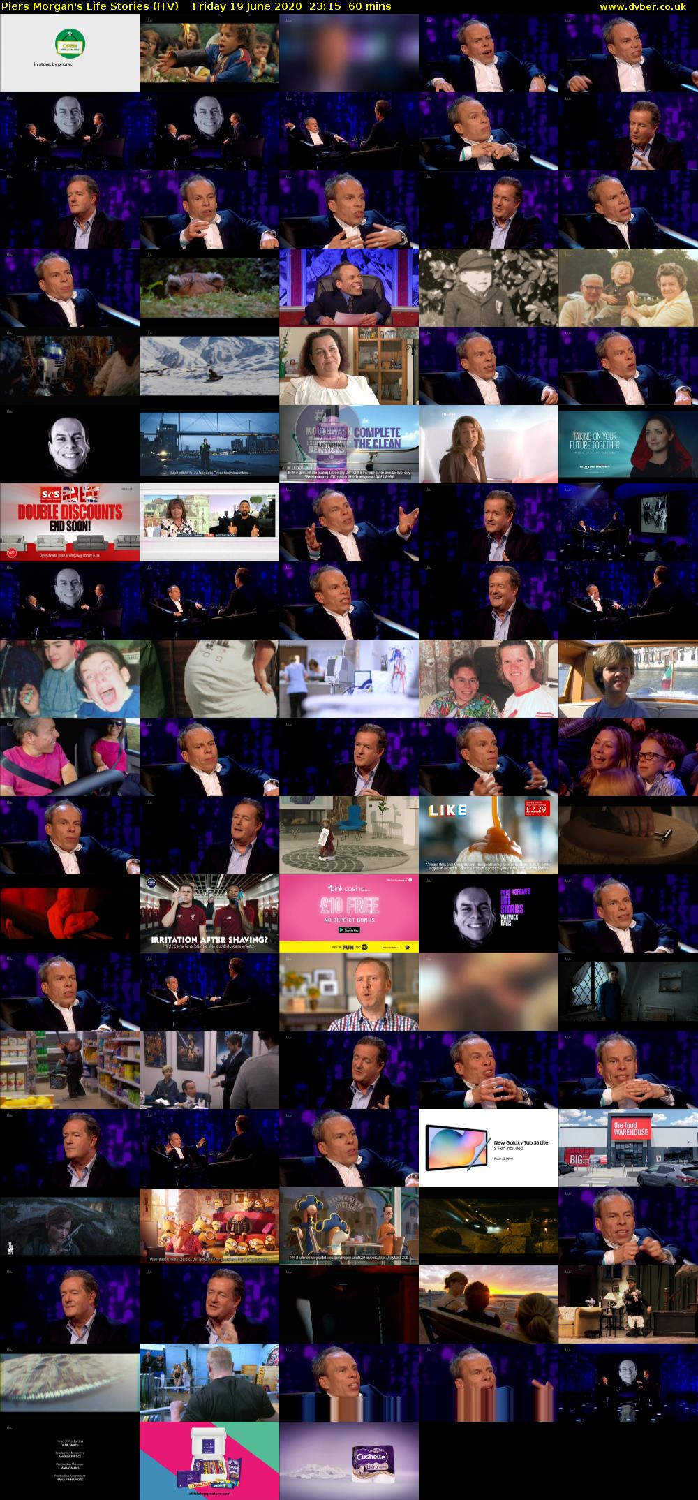 Piers Morgan's Life Stories (ITV) Friday 19 June 2020 23:15 - 00:15