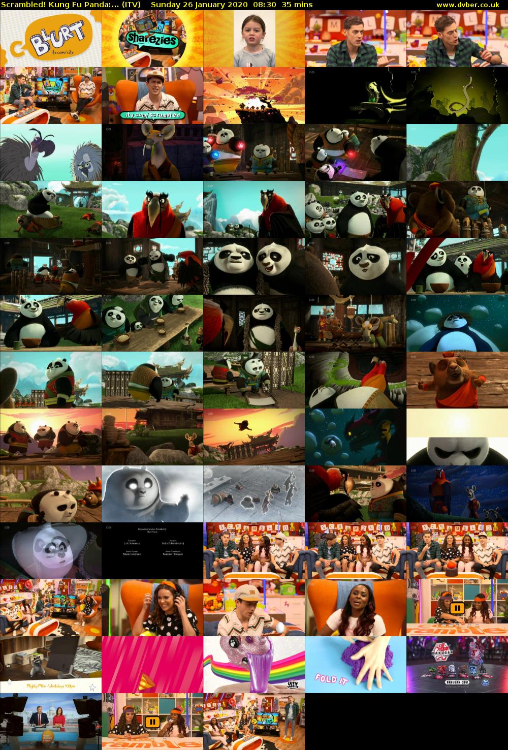 Scrambled! Kung Fu Panda:... (ITV) Sunday 26 January 2020 08:30 - 09:05