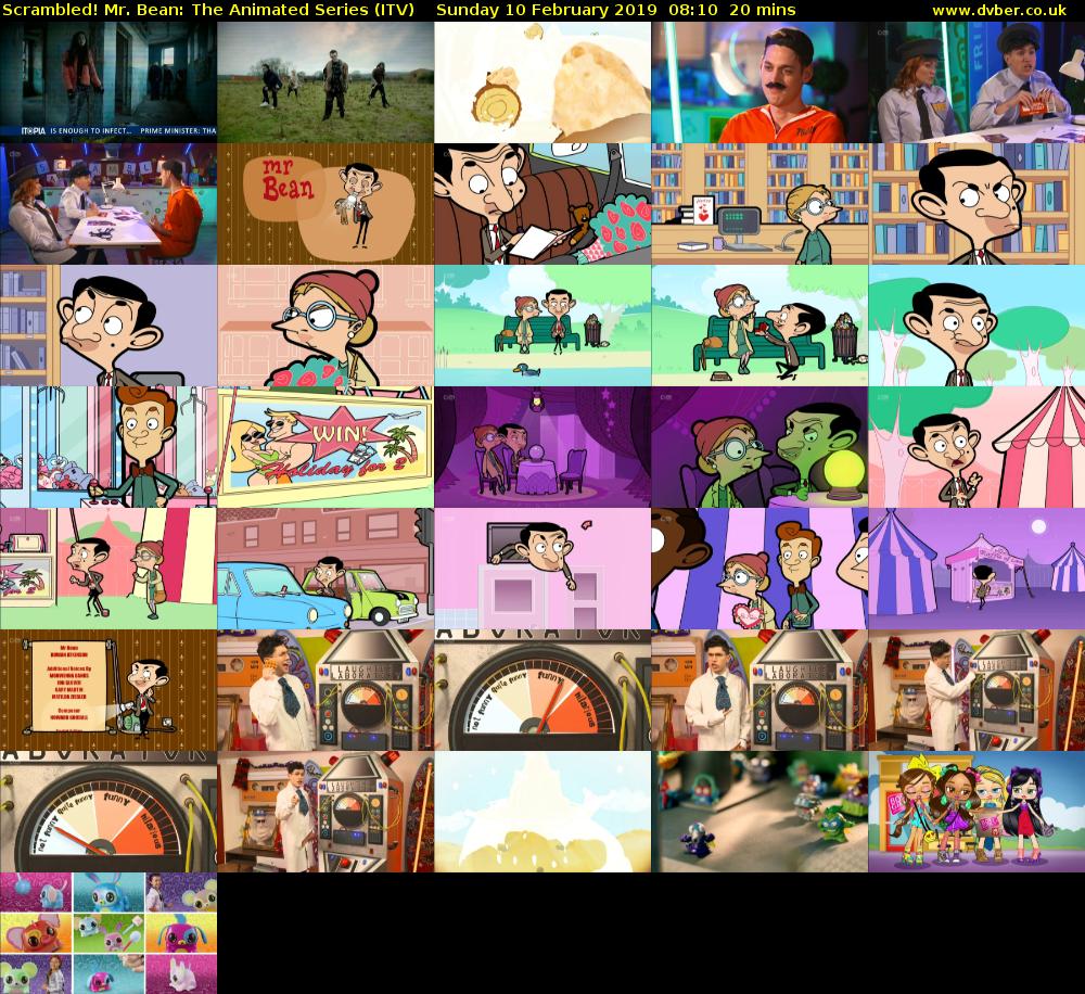 Scrambled! Mr. Bean: The Animated Series (ITV) Sunday 10 February 2019 08:10 - 08:30