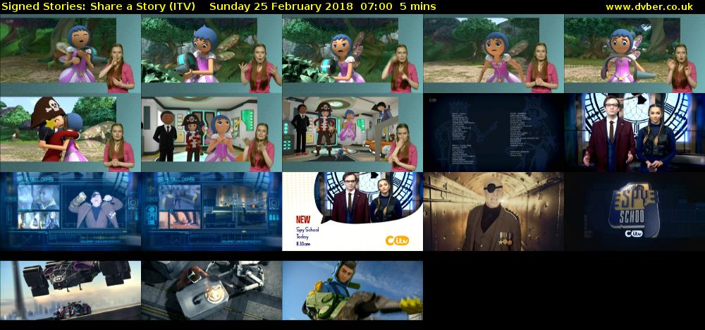 Signed Stories: Share a Story (ITV) Sunday 25 February 2018 07:00 - 07:05