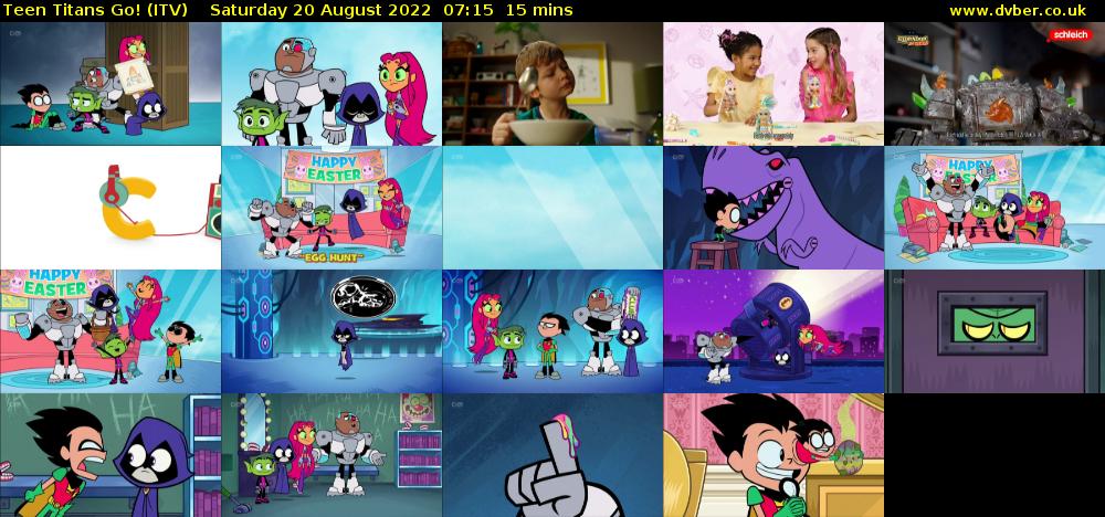Teen Titans Go! (ITV) Saturday 20 August 2022 07:15 - 07:30