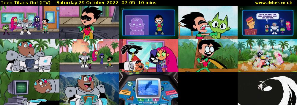 Teen Titans Go! (ITV) Saturday 29 October 2022 07:05 - 07:15