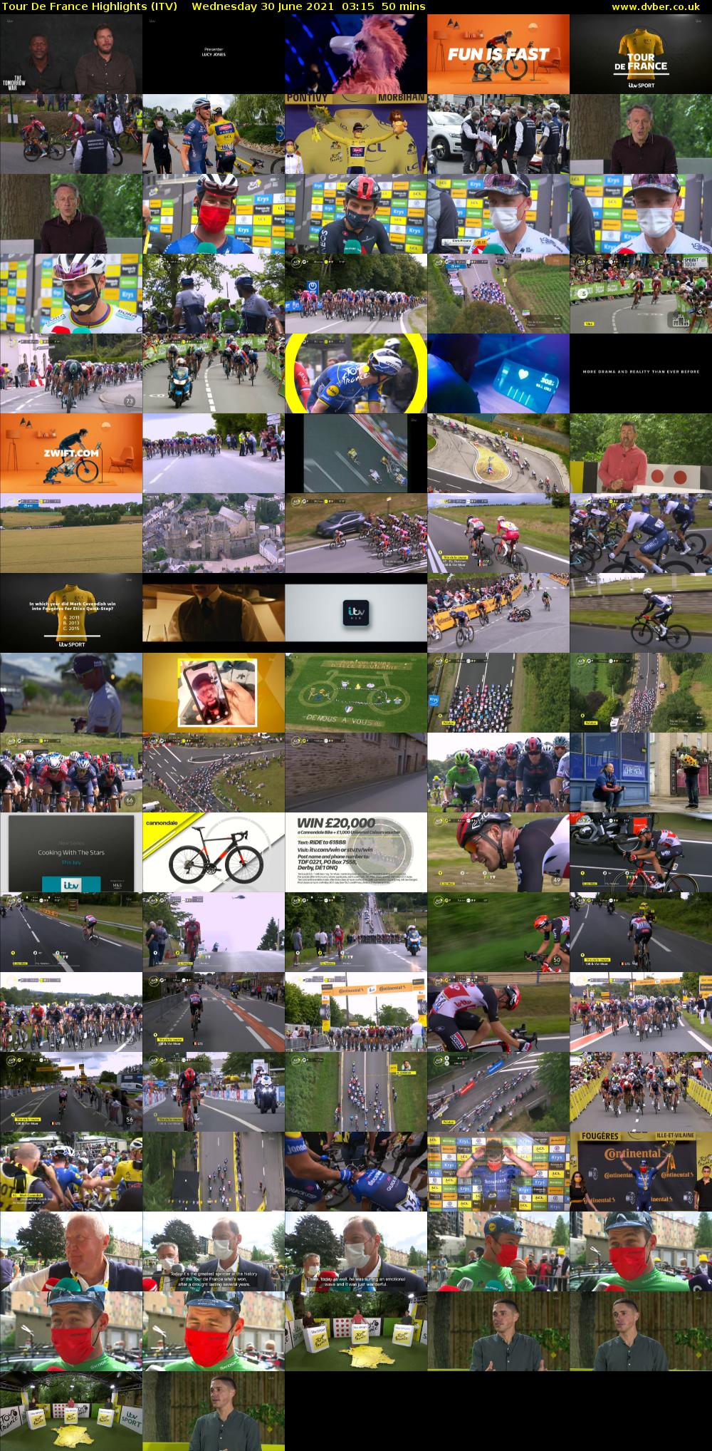 Tour De France Highlights (ITV) Wednesday 30 June 2021 03:15 - 04:05