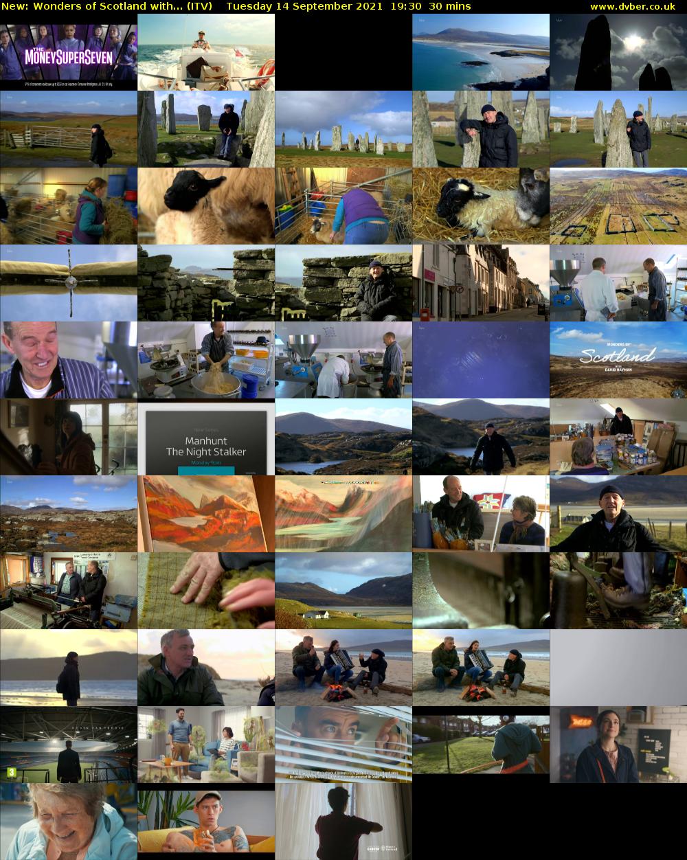 Wonders of Scotland with... (ITV) Tuesday 14 September 2021 19:30 - 20:00