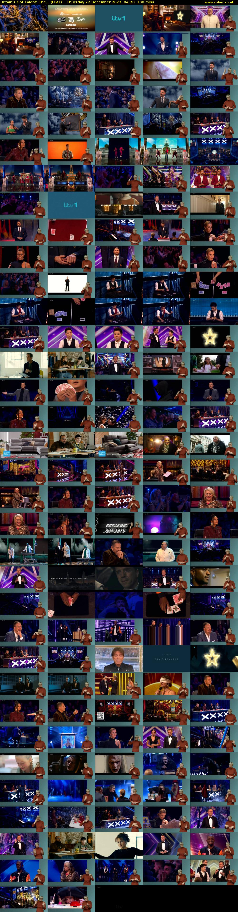 Britain's Got Talent: The... (ITV1) Thursday 22 December 2022 04:20 - 06:00